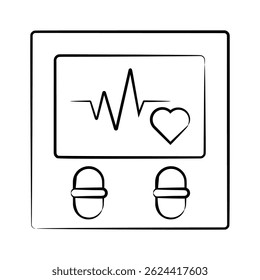 Get this hand drawn style icon of heartbeat monitor
