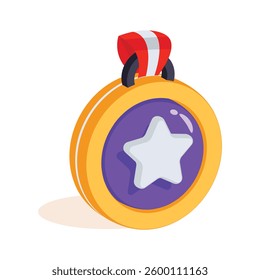Get this handy 3d icon showing business star medal