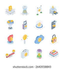Get this handy bundle of data backup isometric style icons
