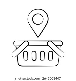 Get this handy doodle style icon of shopping location