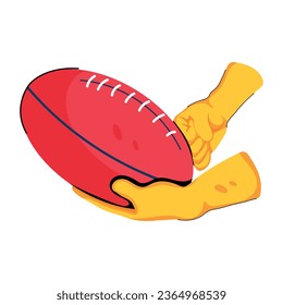 Holen Sie sich diese praktische flache Ikone von Rugby-Ball 