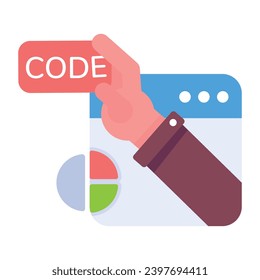 Obtener este práctico icono plano de codificación web 