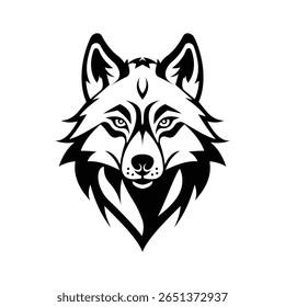 Get this handy glyph icon of wolf mascot