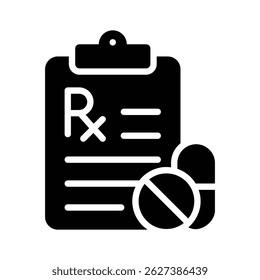 Obter este ícone estilo de glifo útil do papel de prescrição
