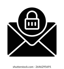 Get this handy glyph style icon showing secure email with lock