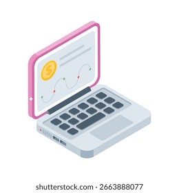 Get this handy isometric style icon of online finance