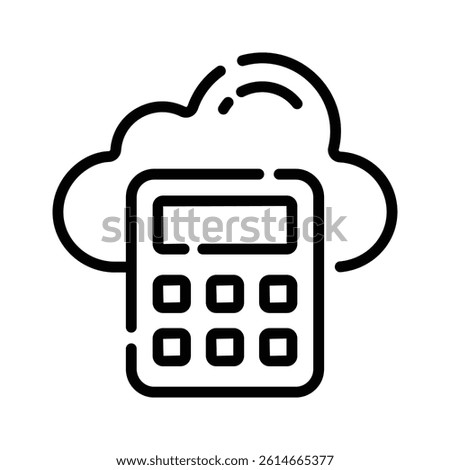 Get this handy line icon of cloud accounting concept