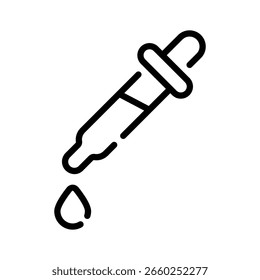 Obtenga este práctico icono de estilo de contorno del gotero de laboratorio