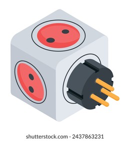 Obtener este icono isométrico del enchufe de extensión