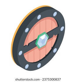 Obtener este icono isométrico del escudo de juego 