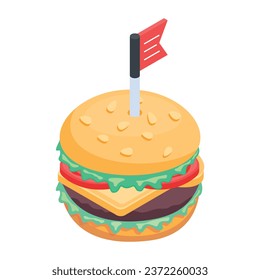 Get this isometric icon of restaurant 