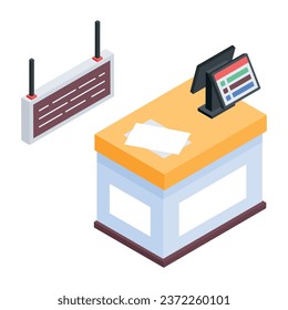 Get this isometric icon of restaurant 