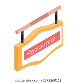 Get this isometric icon of restaurant 