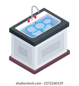 Get this isometric icon of restaurant 