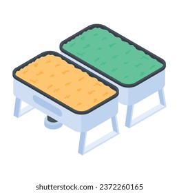 Get this isometric icon of restaurant 