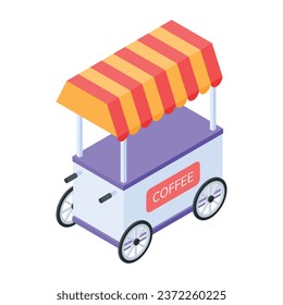 Get this isometric icon of restaurant 