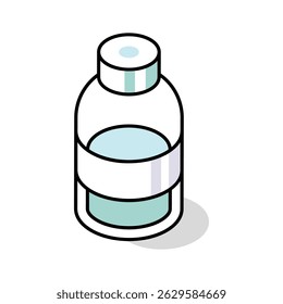 Get this isometric icon of sealed drug bottle