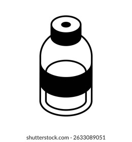 Get this isometric icon of sealed drug bottle