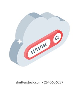 Get this isometric icon of secure cloud search tool