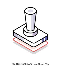 Get this isometric icon of stamp impression tool