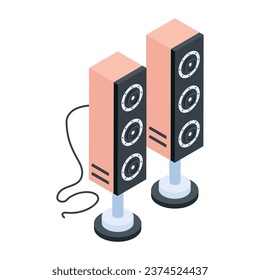 Obtener este icono isométrico de los altavoces de estudio 