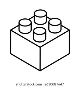 Get this isometric outline icon of study building block