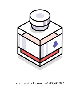 Obter este ícone de estilo isométrico de escrever garrafa de tinta