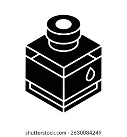 Get this isometric style icon of writing ink bottle