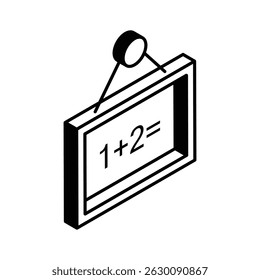 Get this isometric style icon of math equation