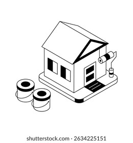 Get this isometric style icon of home renovation