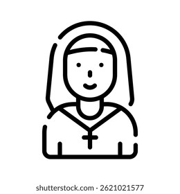 Holen Sie sich diese neueste Zeile Symbol der religiösen Frau Charakter