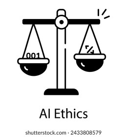Get this line icon of ai ethics