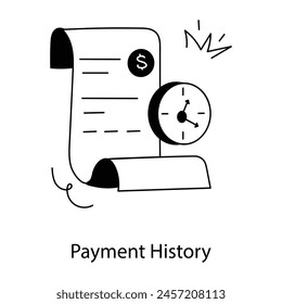 Get this line icon of payment history 