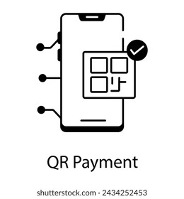 Get this line icon of qr payment app
