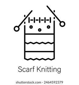 Get this line icon of scarf knitting 