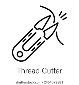 Get this line icon showing thread cutter 