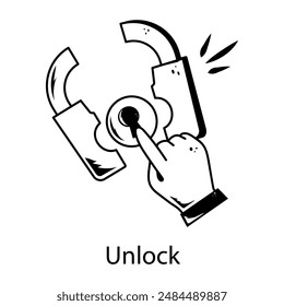 Get this line icon of unlock 