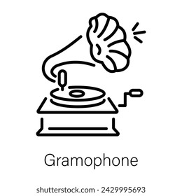 Obtener este estilo de línea icono de gramófono 