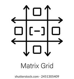 Get this line style icon depicting matrix grid 