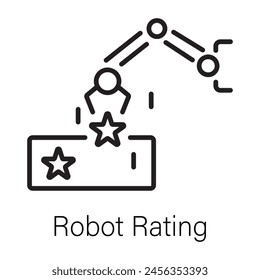 Get this line style icon of robot rating