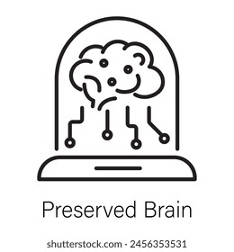Get this line style icon of preserved brain 