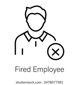 Get this line style icon of fired employee 