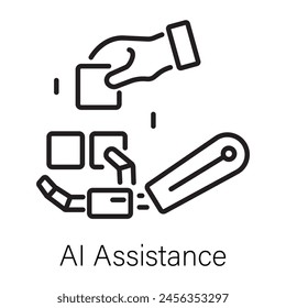 Get this linear icon of ai assistance 
