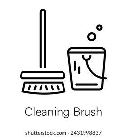 Get this linear icon of cleaning brush 