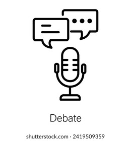 Get this linear icon of debate 