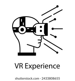 Get this linear icon depicting vr experience