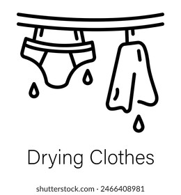 Get this linear icon of drying clothes 