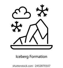Get this linear icon of iceberg formation 