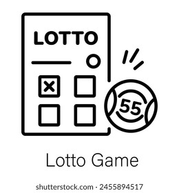 Get this linear icon of lotto game 