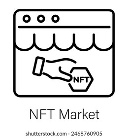 Get this linear icon of nft market 